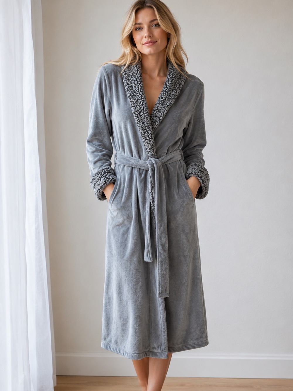 Anne Klein Soft Gray Robe Shower